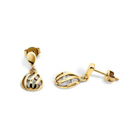 9ct Yellow Gold Cubic Zirconia Set Teardrop Earrings