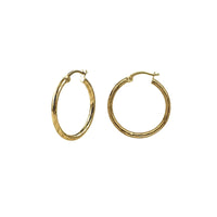 9ct Yellow Gold Diamond Cut Hollow Hoop Earrings