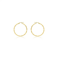 9ct Yellow Gold Diamond Cut Hoops