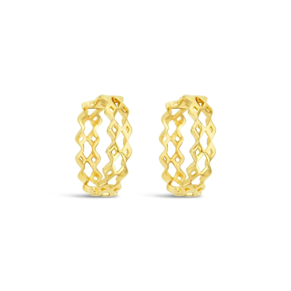 9ct Yellow Gold Diamond Cut Out Huggies