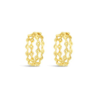 9ct Yellow Gold Diamond Cut Out Huggies