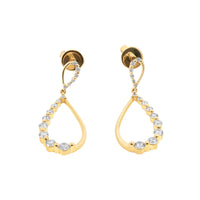9ct Yellow Gold Diamond Graduating Teardrop Earrings