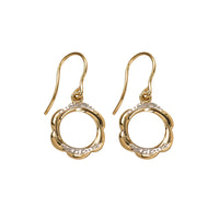 9ct Yellow Gold Diamond Set Fancy Drop Earrings