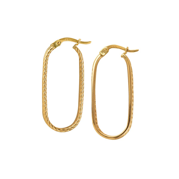 9ct Yellow Gold Double Oval Hoop Earrings - alternate view