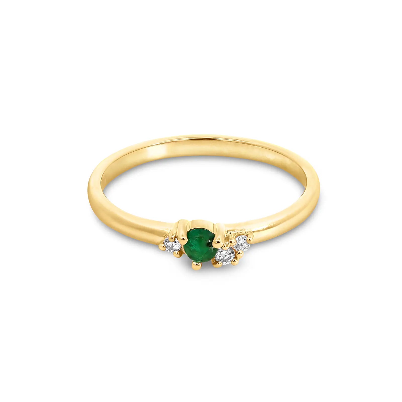 9ct Yellow Gold Emerald & Lab Grown Diamond Dress Ring