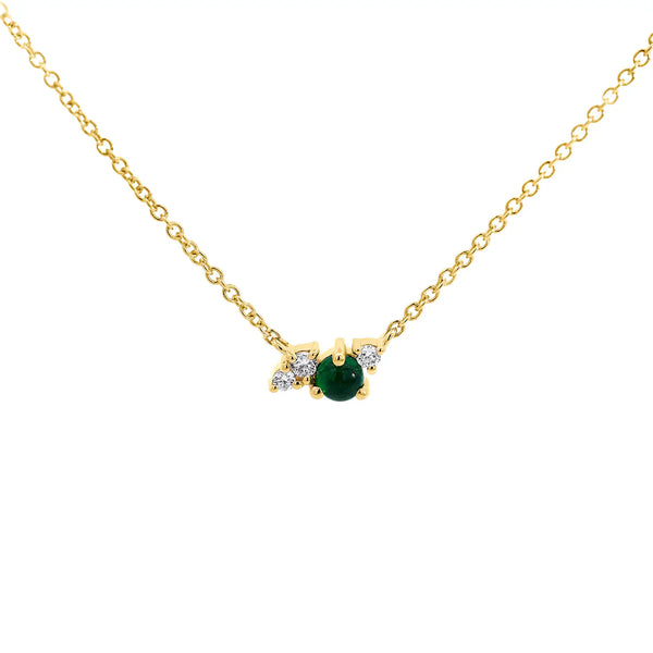 9ct Yellow Gold Emerald & Lab Grown Diamond Necklace
