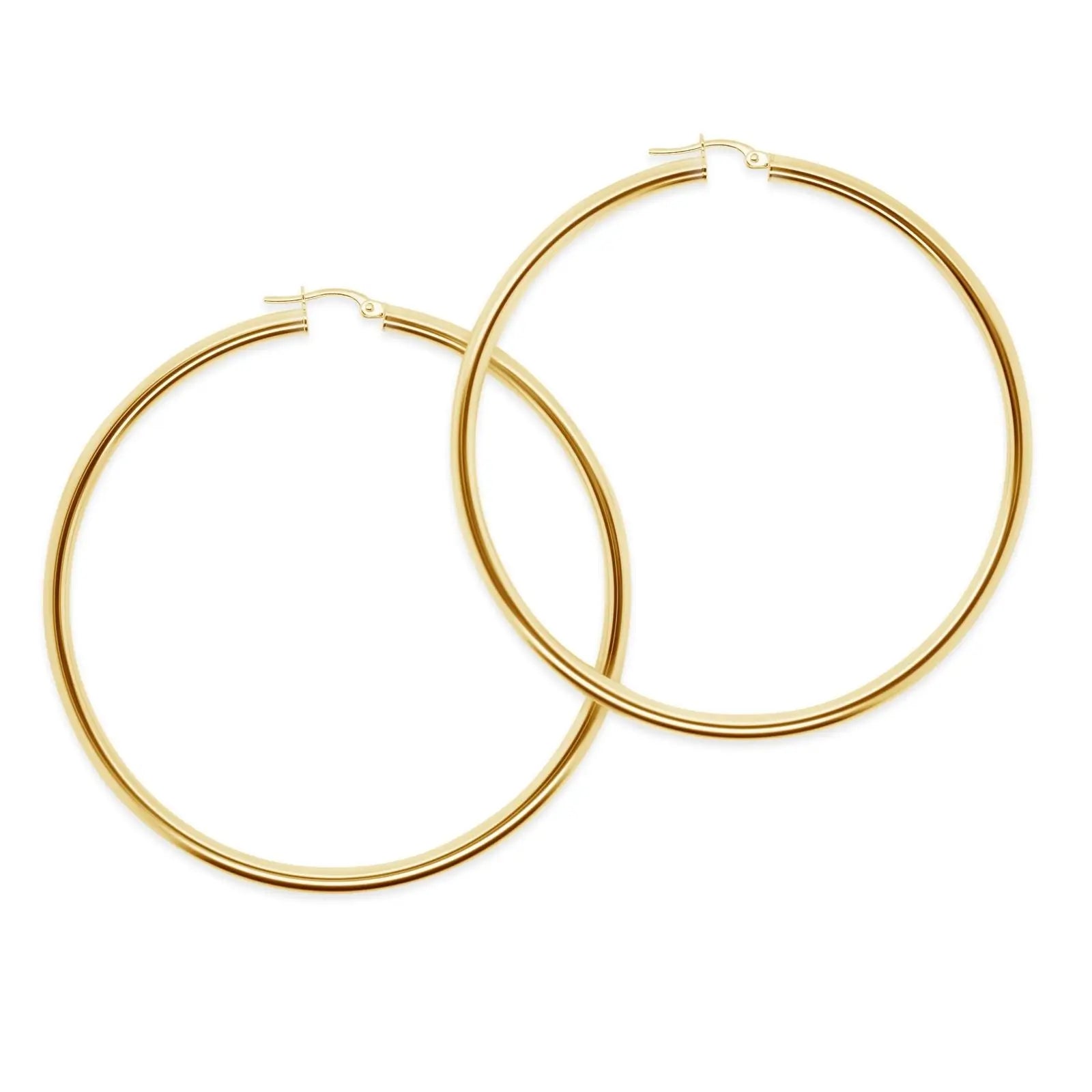 9ct Yellow Gold Extra Large Italian Hoop Earrings