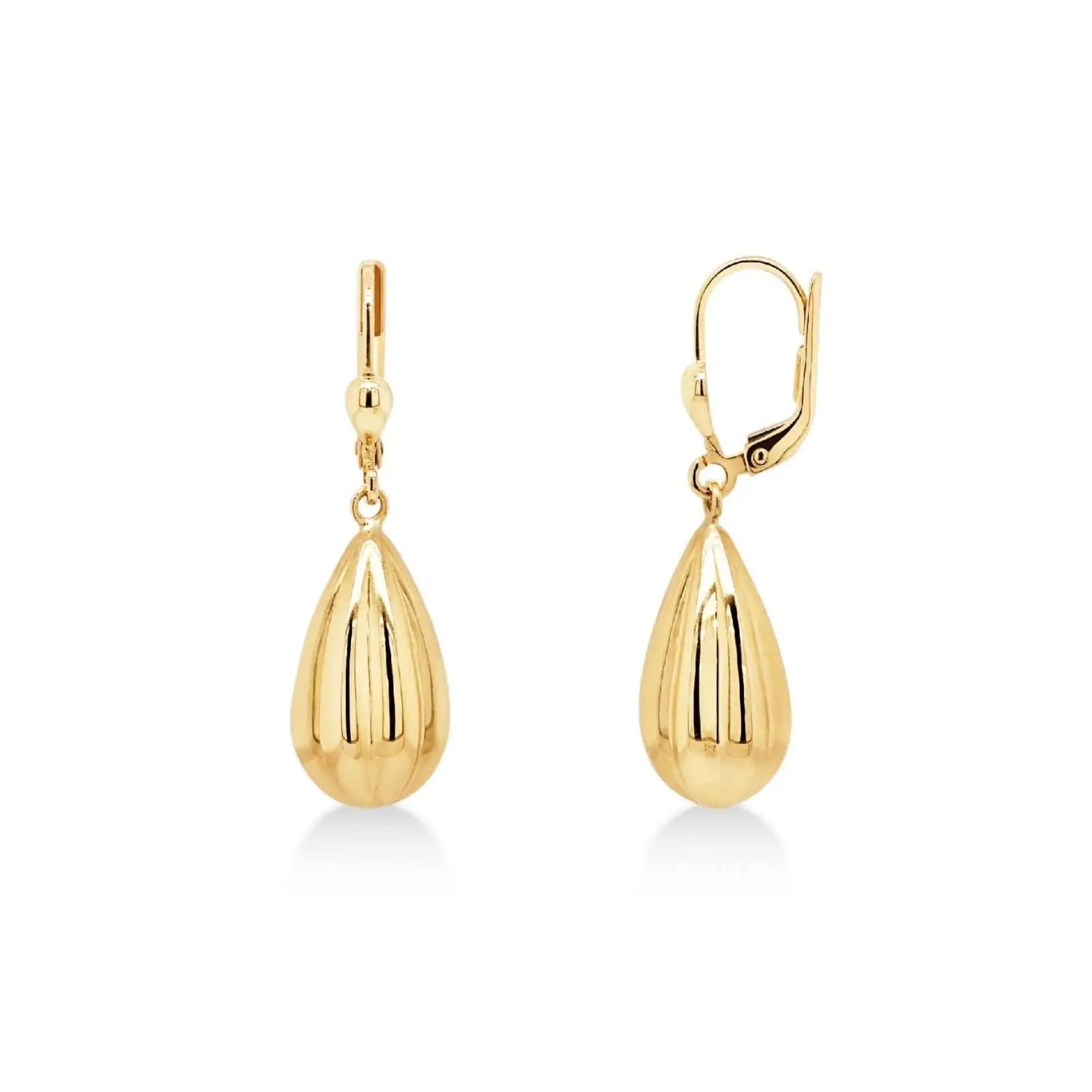 9ct Yellow Gold Fanned Teardrop Earrings