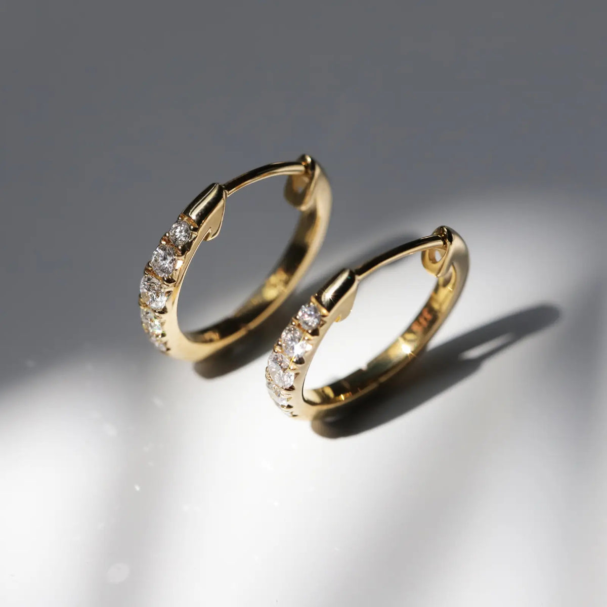 9ct Yellow Gold Graduating Diamond Huggies