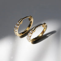 9ct Yellow Gold Graduating Diamond Huggies