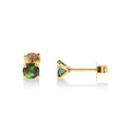 9ct Yellow Gold Green Tourmaline Stud Earrings