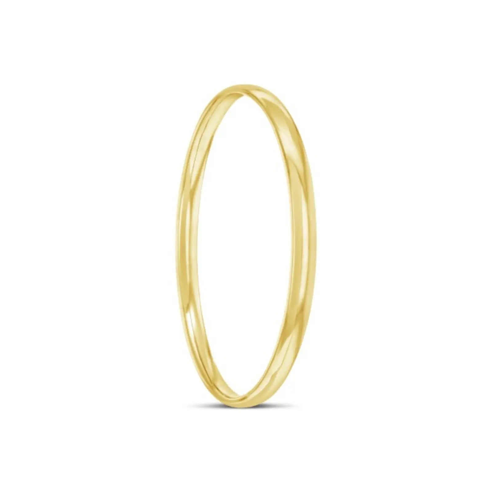 9ct Yellow Gold Half Round Silver Filled Soild Bangle