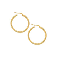 9ct Yellow Gold Italain Hoop Earrings