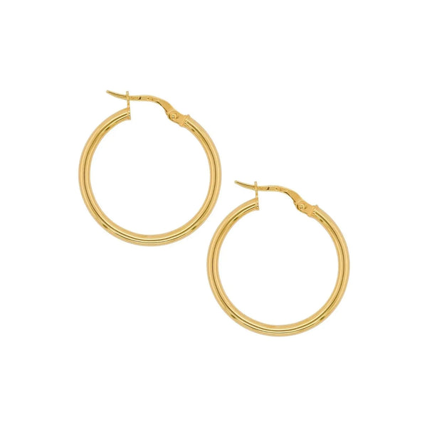 9ct Yellow Gold Italain Hoop Earrings