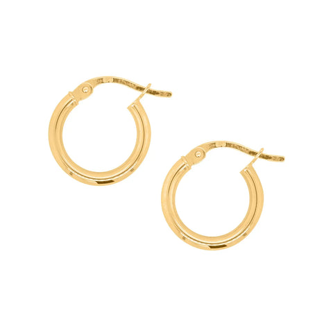 9ct Yellow Gold Italian Hoop Earrings