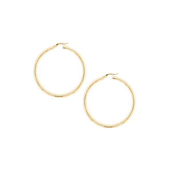 9ct Yellow  Gold Italian Hoop Earrings