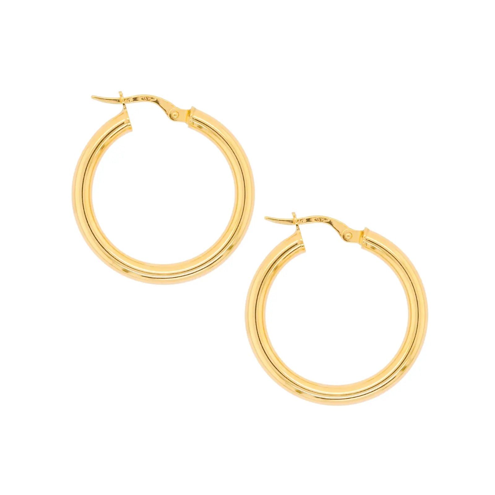 9ct Yellow Gold Italian Plain Hoops