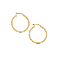 9ct Yellow Gold Italian Twist Hoop Earrings