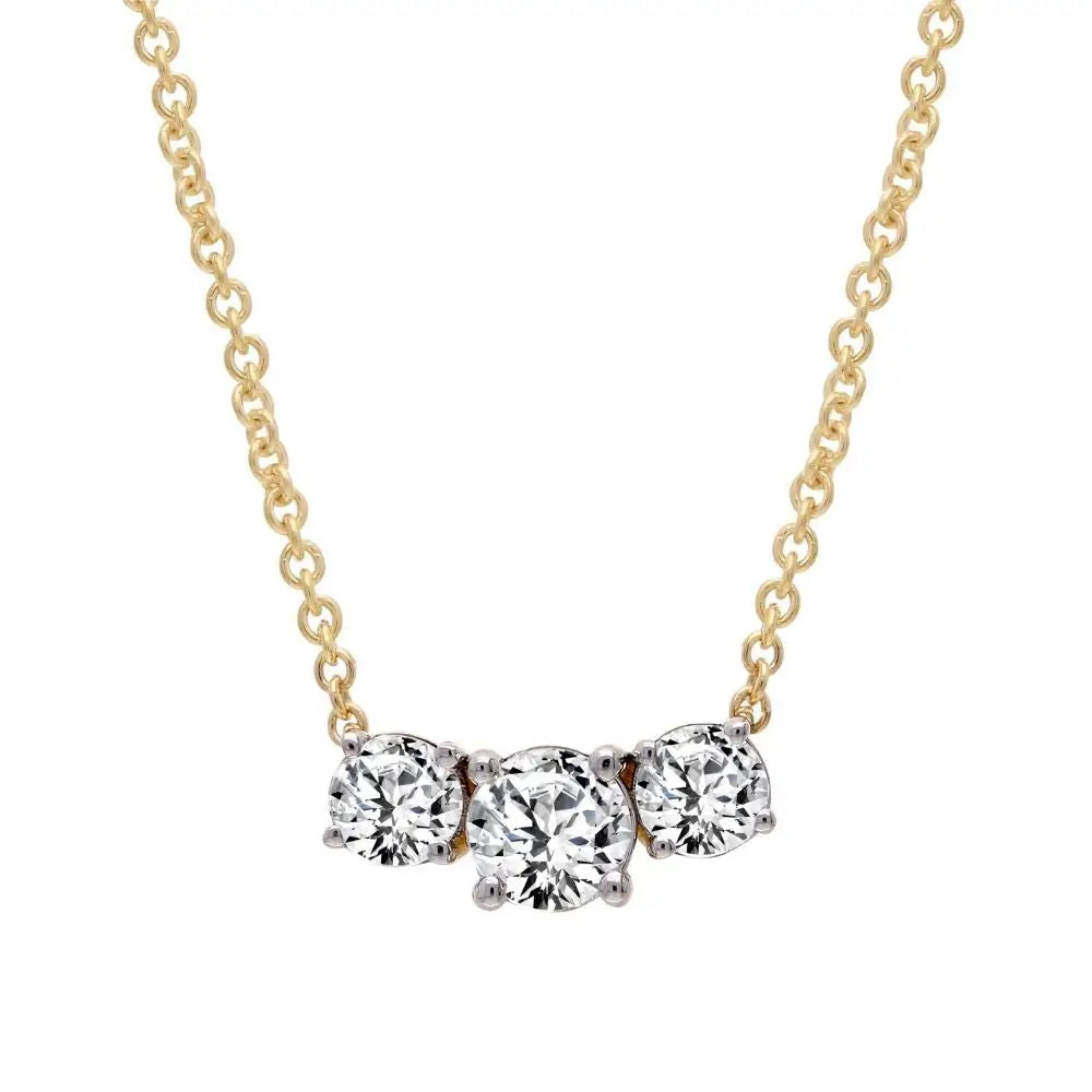 9ct Yellow Gold Lab Grown Diamond Trilogy Necklace