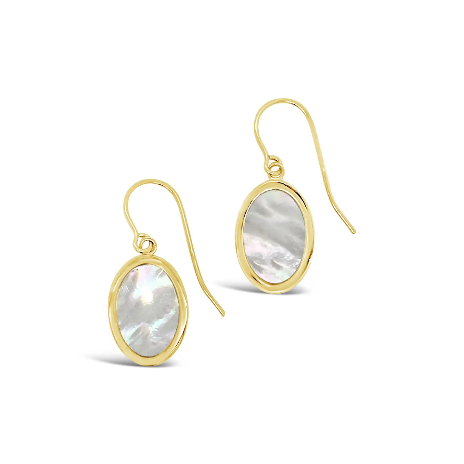 9ct Yellow Gold Mother Of Pearl Hook Earrings