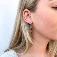 9ct Yellow Gold Natural Amethyst Teardrop Hook Earrings