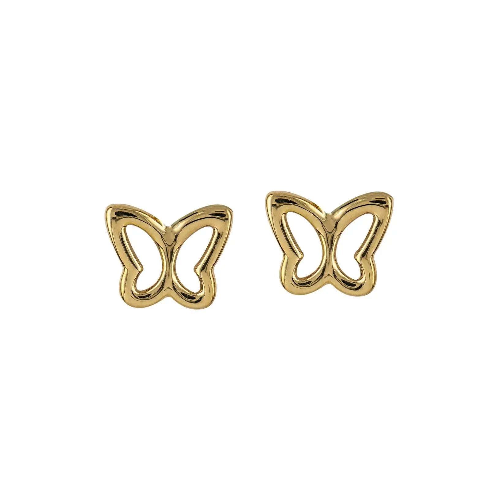 9ct Yellow Gold Open Butterfly Earrings