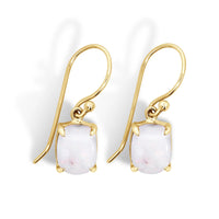 9ct Yellow Gold Oval Australian Opal Drop Earrings