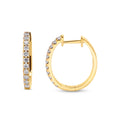 9ct Yellow Gold Oval Diamond Huggie Earrings
