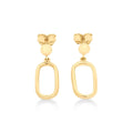 9ct Yellow Gold Oval Paperclip Drop Studs
