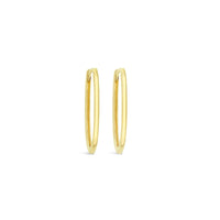 9ct Yellow Gold Paperclip Oval Huggie Earrings