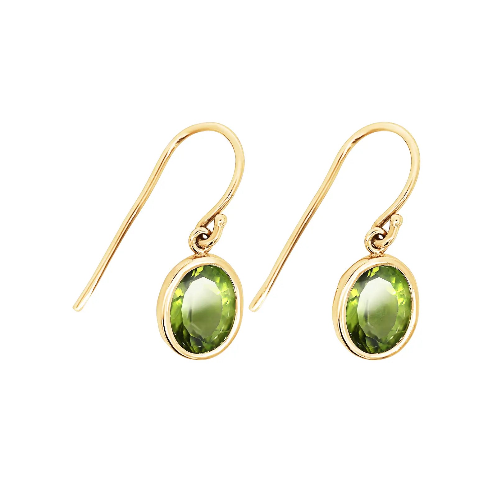 9ct Yellow Gold Peridot Drop Earrings