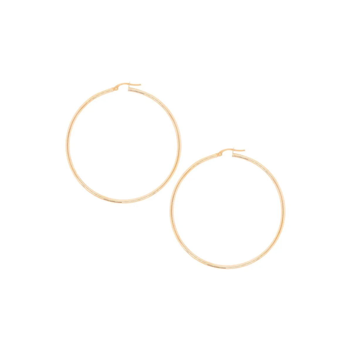 9ct Yellow Gold Plain Italian Hoop Earrings