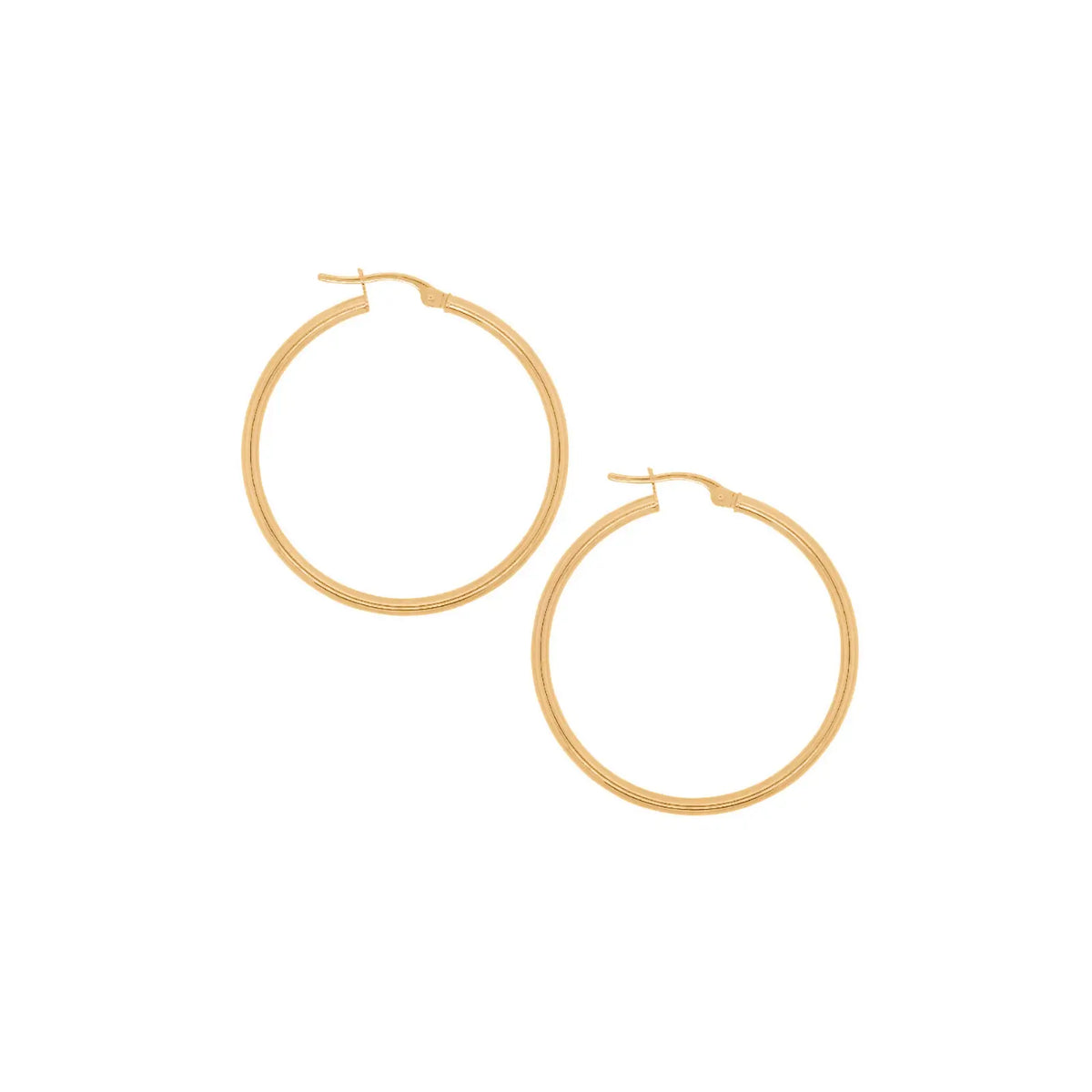 9ct Yellow Gold Plain Italian Hoops