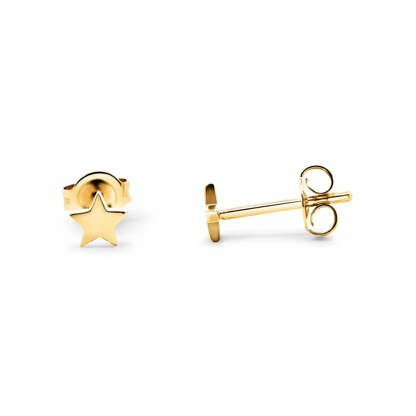 9ct Yellow Gold Plain Star Stud Earrings