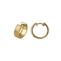 9Ct Yellow Gold Polished & Faceted Corss Design Huggies