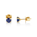 9ct Yellow Gold Round Sapphire Stud Earrings