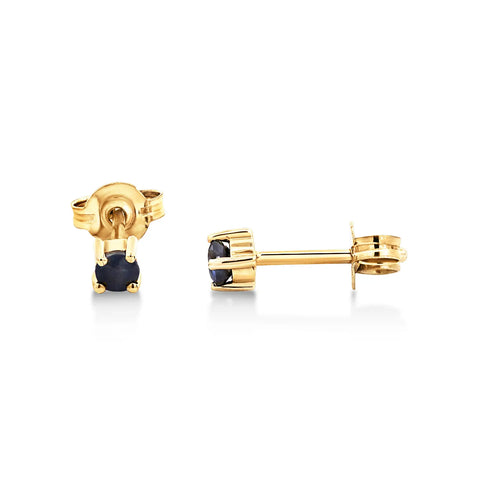 9ct Yellow Gold Sapphire Stud Earrings