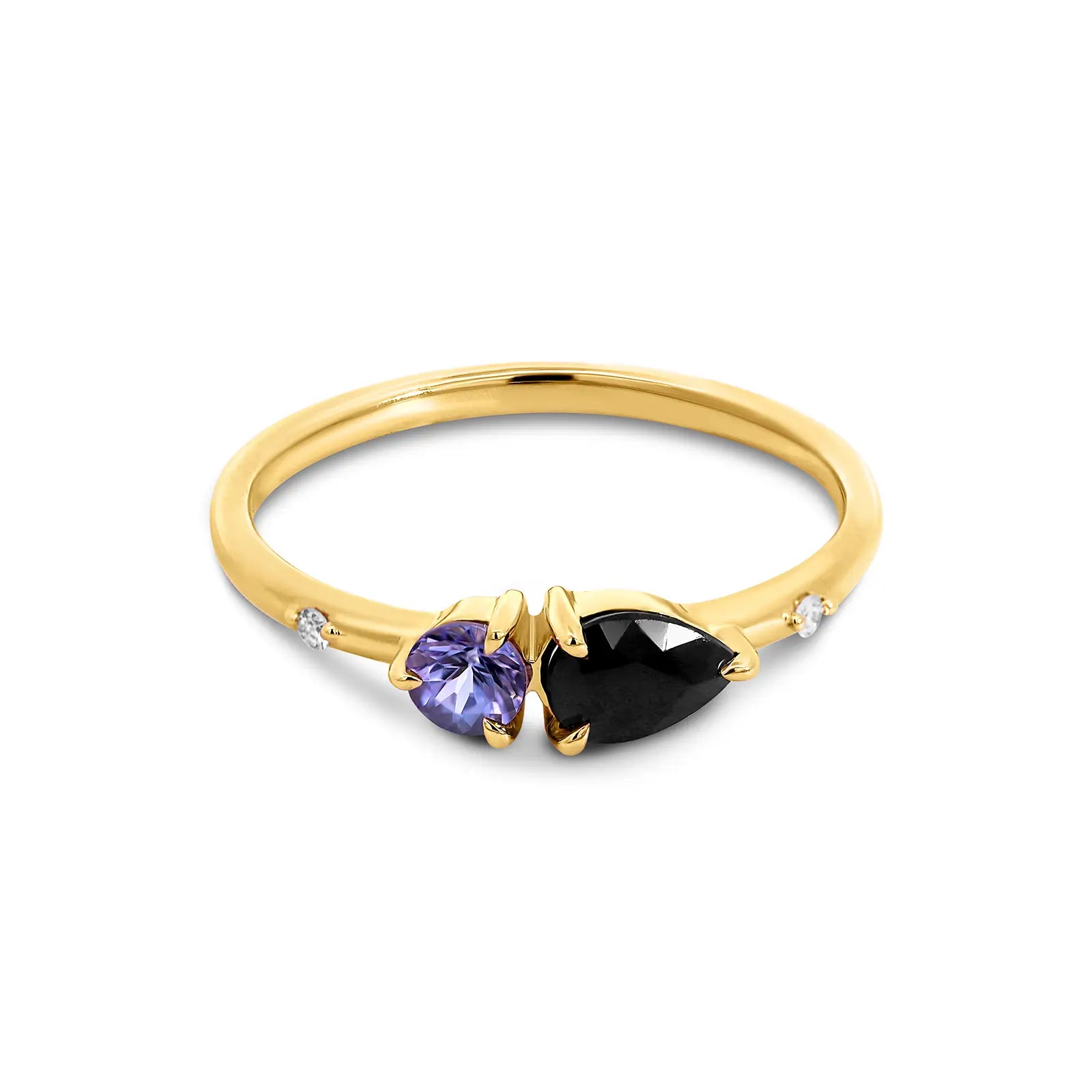 9ct Yellow Gold Sapphire, Tanzanite & Lab Grown Diamond Ring