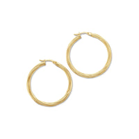9ct Yellow Gold Silver Filled 30mm Twist Hoops