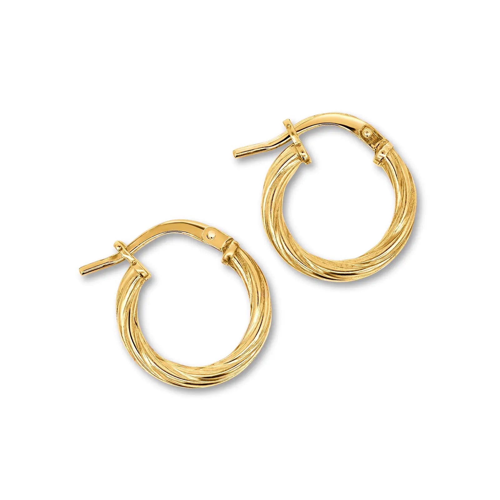 9ct Yellow Gold Silver Filled Hoops