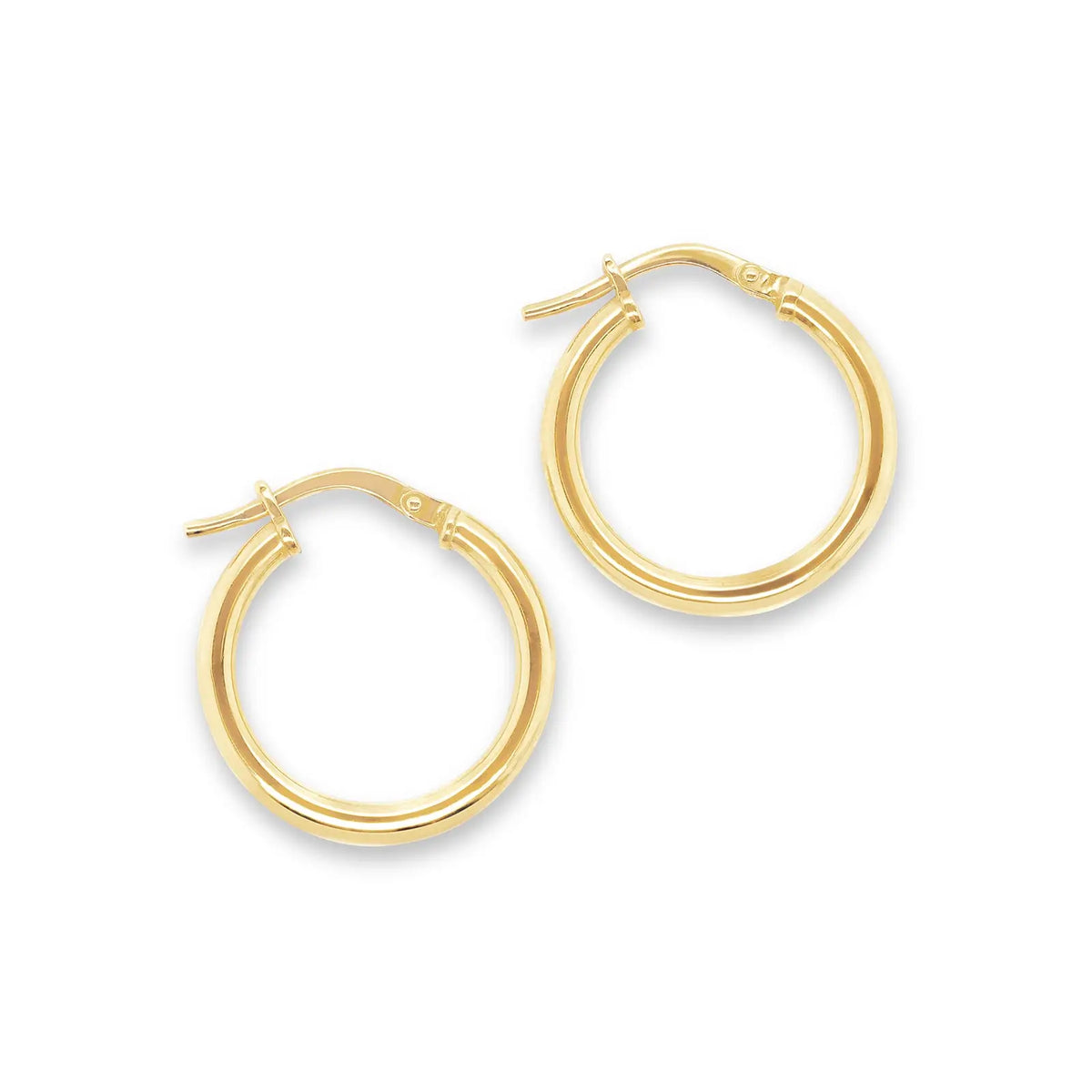 9ct Yellow Gold Silver Filled Round Hoops