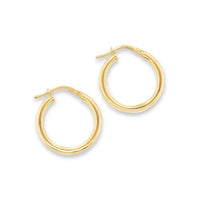 9ct Yellow Gold Silver Filled Round Hoops