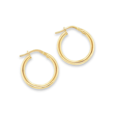 9ct Yellow Gold Silver Filled Round Hoops
