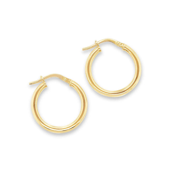 9ct Yellow Gold Silver Filled Round Hoops