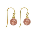 9ct Yellow Gold Strawberry Quartz Drop Earrings