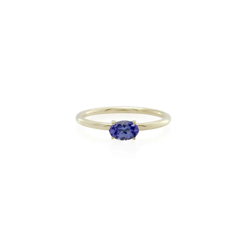 9ct Yellow Gold Tanzanite Stacker Ring