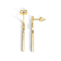 9ct Yellow Gold Vertical Drop Earrings With Cubic Zirconia