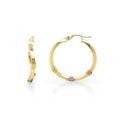 9ct Yellow Gold Wave Hoops With Three Tone Detail