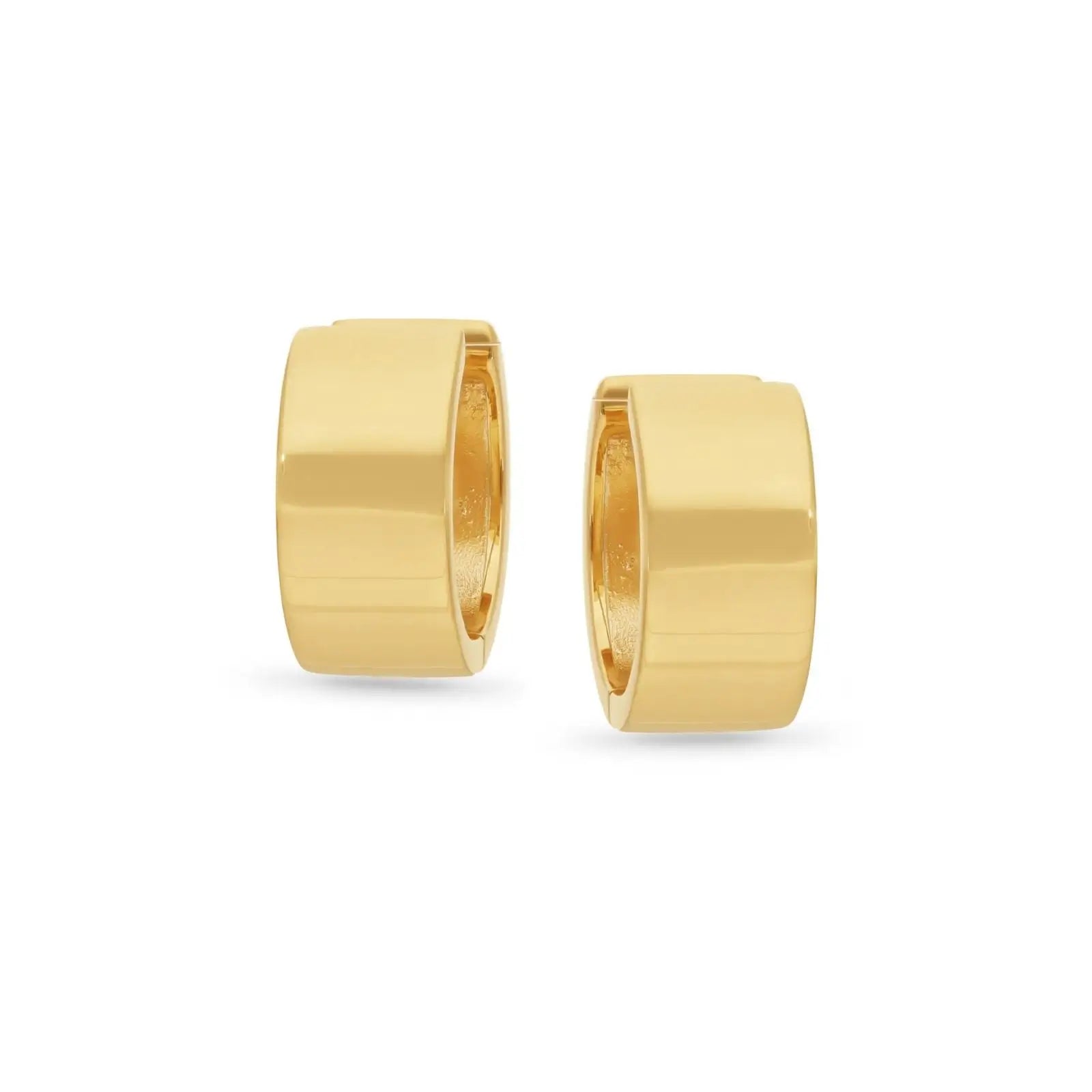 9ct Yellow Gold Wide Huggie Earrings