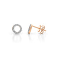 9ct Rose Gold Diamond Circle Stud Earrings